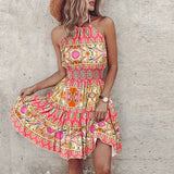 Printed Halter Mini Dress