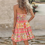 Printed Halter Mini Dress