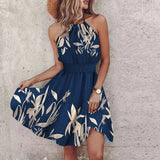 Printed Halter Mini Dress