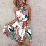 Printed Halter Mini Dress