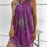 Printed Sleeveless Shift Mini Dress
