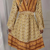 Printed Wrap Mini Dress
