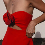 Strapless Rosette Mini Dress
