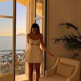 Strapless Rosette Mini Dress