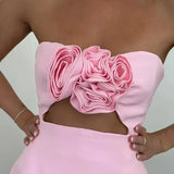 Strapless Rosette Mini Dress