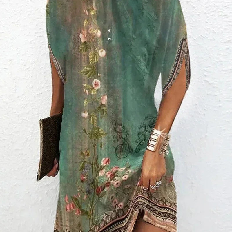 High Neck Sleeveless Shift Midi Dress