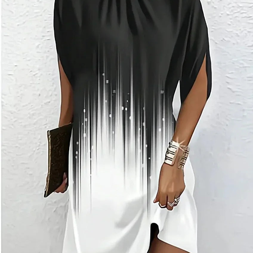 High Neck Sleeveless Shift Midi Dress