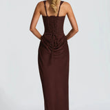 Square Neck Bodycon Maxi Dress