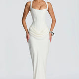 Square Neck Bodycon Maxi Dress