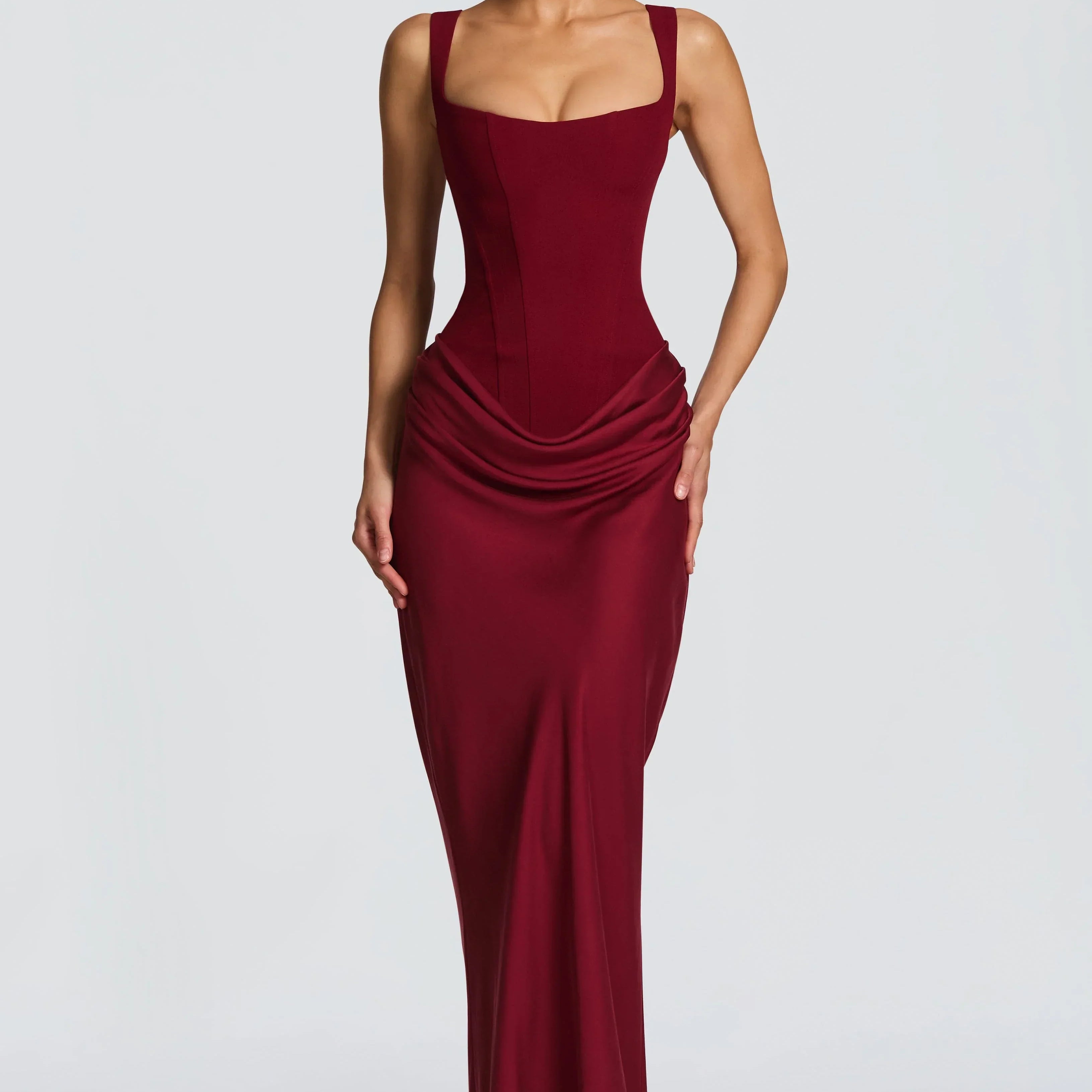 Square Neck Bodycon Maxi Dress