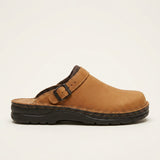 Women's Slip-On Leather-Look Clogs with Cushioned Footbed