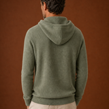 Men's Hooded Knit Pullover Sweater with Drawstring