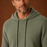 Men's Hooded Knit Pullover Sweater with Drawstring