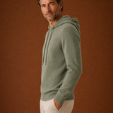 Men's Hooded Knit Pullover Sweater with Drawstring