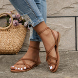 Cross Strap Ankle Tie Sandals