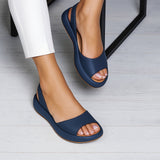 Open Toe Slingback Flats