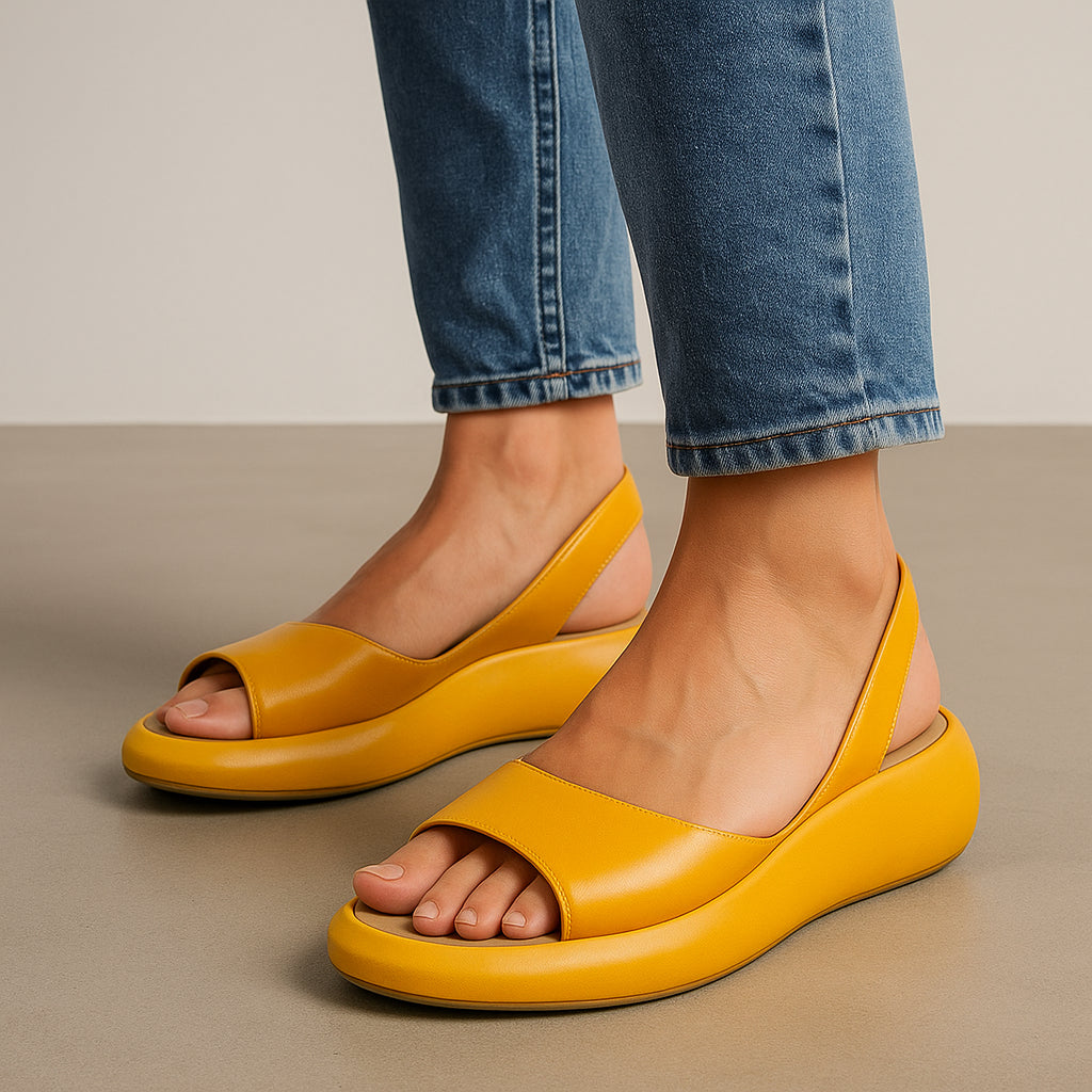 Open Toe Slingback Flats