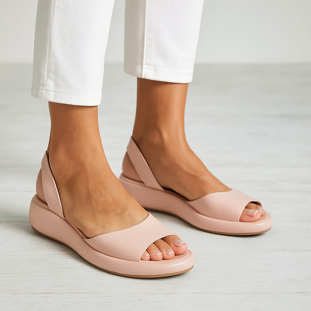 Open Toe Slingback Flats