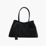 Women's Spacious Vegan Suede Shoulder Bag