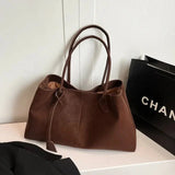 Women's Spacious Vegan Suede Shoulder Bag
