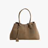 Women's Spacious Vegan Suede Shoulder Bag