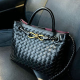 Women's Woven Vegan Leather Handbag