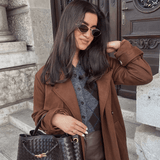 Women's Woven Vegan Leather Handbag