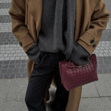 Women's Woven Vegan Leather Handbag