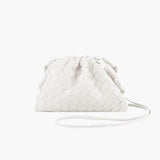 Women's Woven Vegan Leather Compact Shoulder Bag