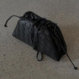 Women's Woven Vegan Leather Compact Shoulder Bag