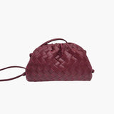 Women's Woven Vegan Leather Compact Shoulder Bag