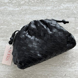Women's Woven Vegan Leather Compact Shoulder Bag