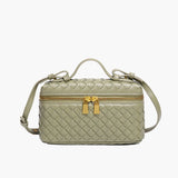 Women's Compact Woven Vegan Leather Handbag