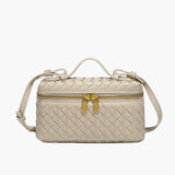 Women's Compact Woven Vegan Leather Handbag