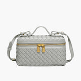 Women's Compact Woven Vegan Leather Handbag