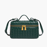 Women's Compact Woven Vegan Leather Handbag