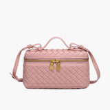 Women's Compact Woven Vegan Leather Handbag