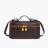 Women's Compact Woven Vegan Leather Handbag