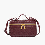 Women's Compact Woven Vegan Leather Handbag