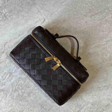 Women's Compact Woven Vegan Leather Handbag