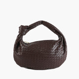 Women's Compact Woven Shoulder Bag with Knot Handle