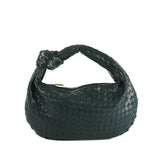 Women's Compact Woven Shoulder Bag with Knot Handle