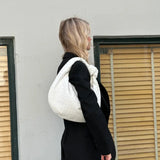 Women's Compact Woven Shoulder Bag with Knot Handle