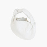 Women's Compact Woven Shoulder Bag with Knot Handle
