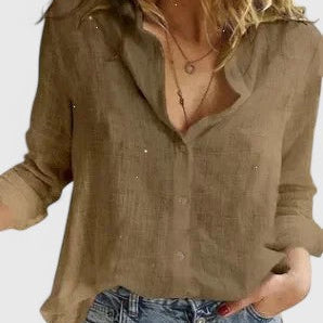 Floral Print V-Neck Long Sleeve Blouse