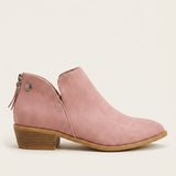 Women's Pointed Toe Low Block Heel Ankle Boots