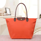 Women's Spacious Oxford Zip-Top Shoulder Bag