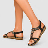 Bohemian Beaded T-Strap Sandals