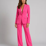 Women's Tailored Blazer and Wide-Leg Trouser Set