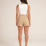Women's High-Waist Straight-Leg Jacquard Shorts